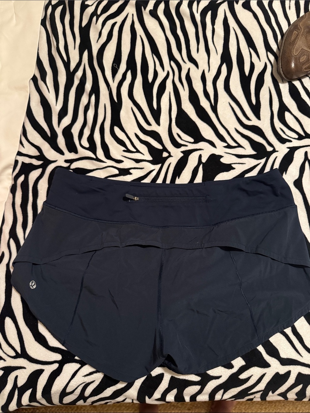 lululemon athletica Navy Athletic Running Shorts with Zip Pocket